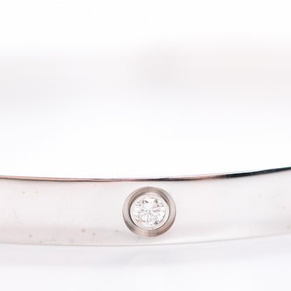 Cartier 18K White Gold 6 Diamond LOVE Bracelet 18 7 of 9