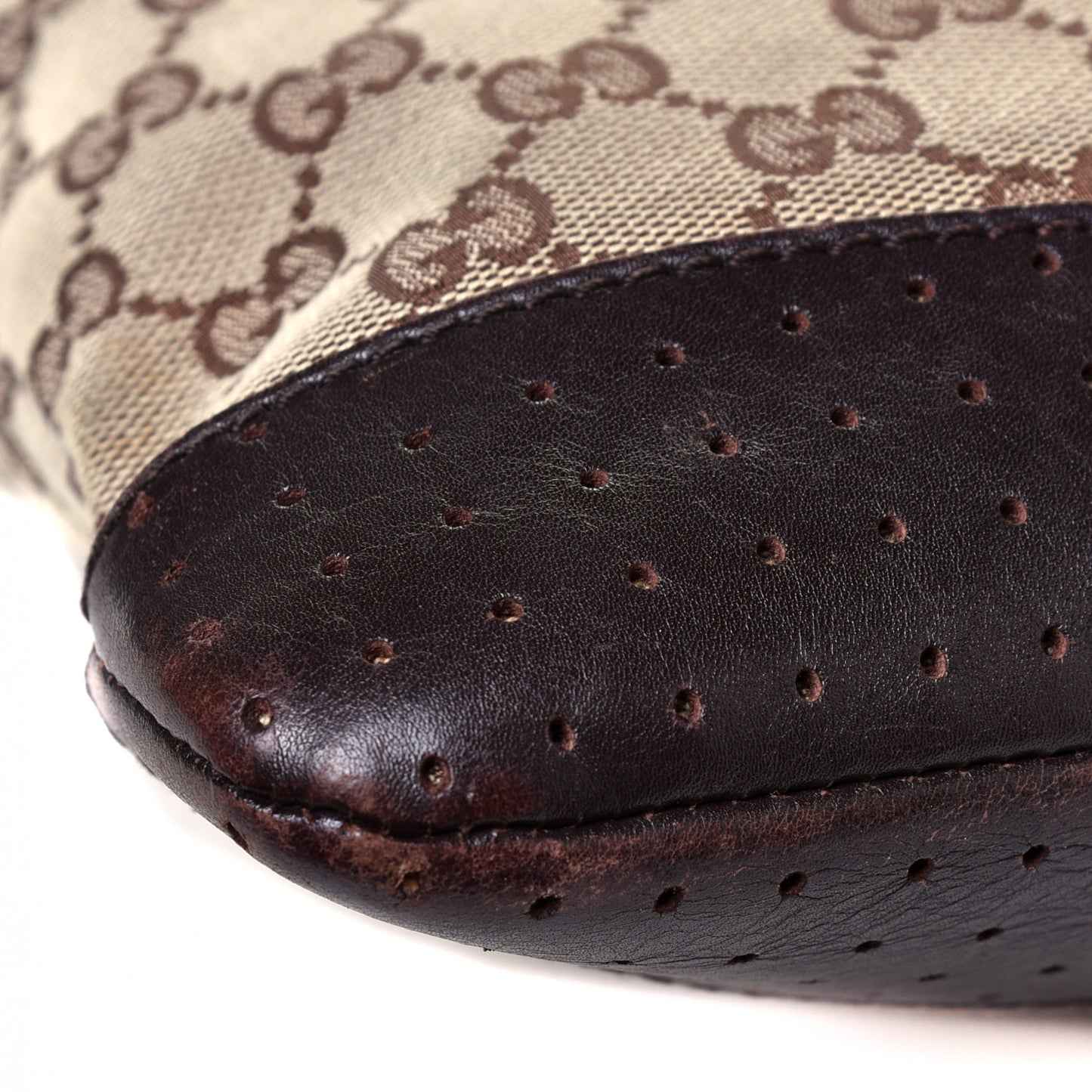 Monogram Calfskin Perforated Medium Flat Messenger Bag Dark Brown