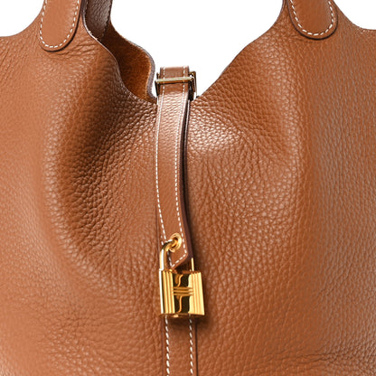 Hermes Taurillon Clemence Picotin Lock 22 MM Gold 8 of 13