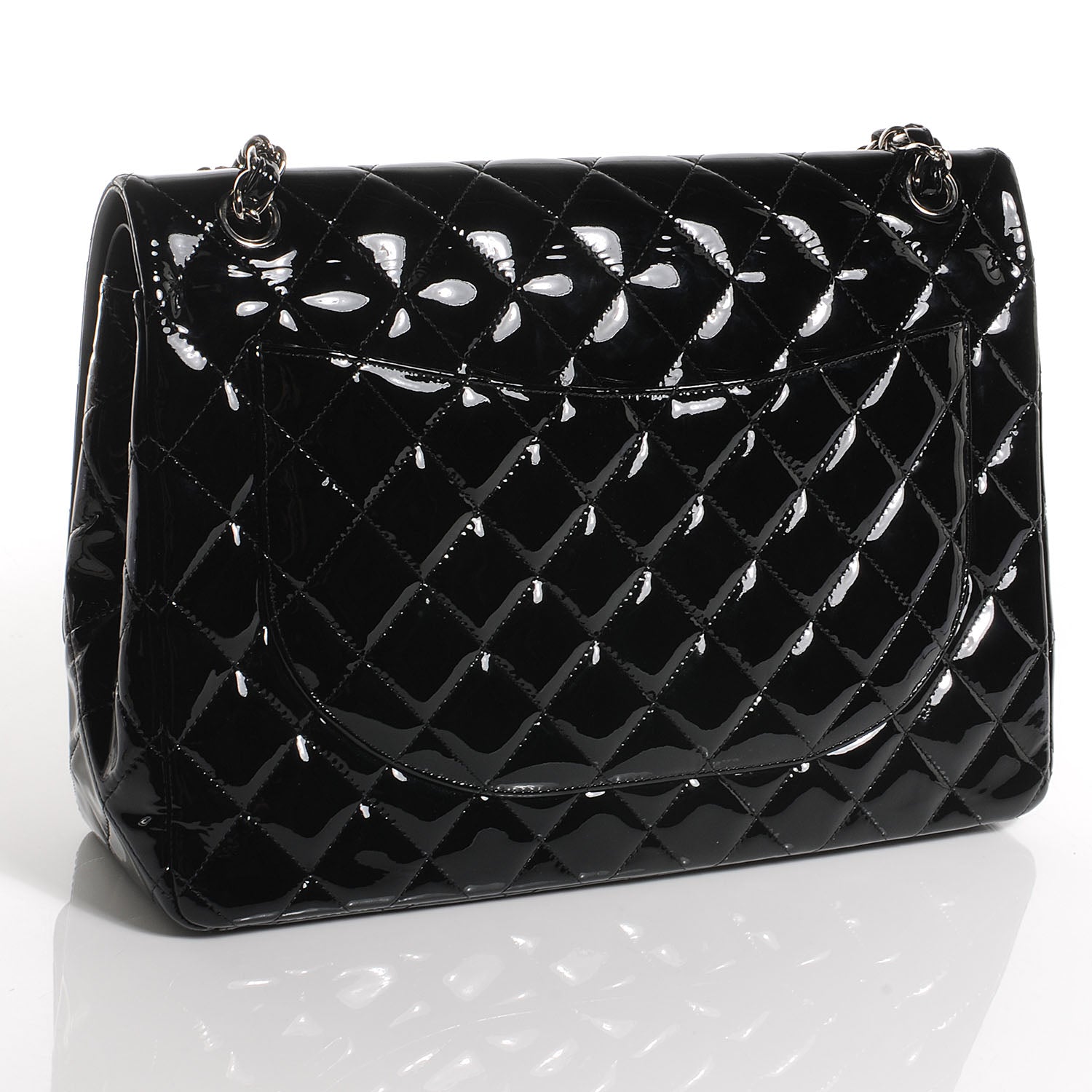 Chanel Patent Quilted Maxi Double Flap Black 3 of 8