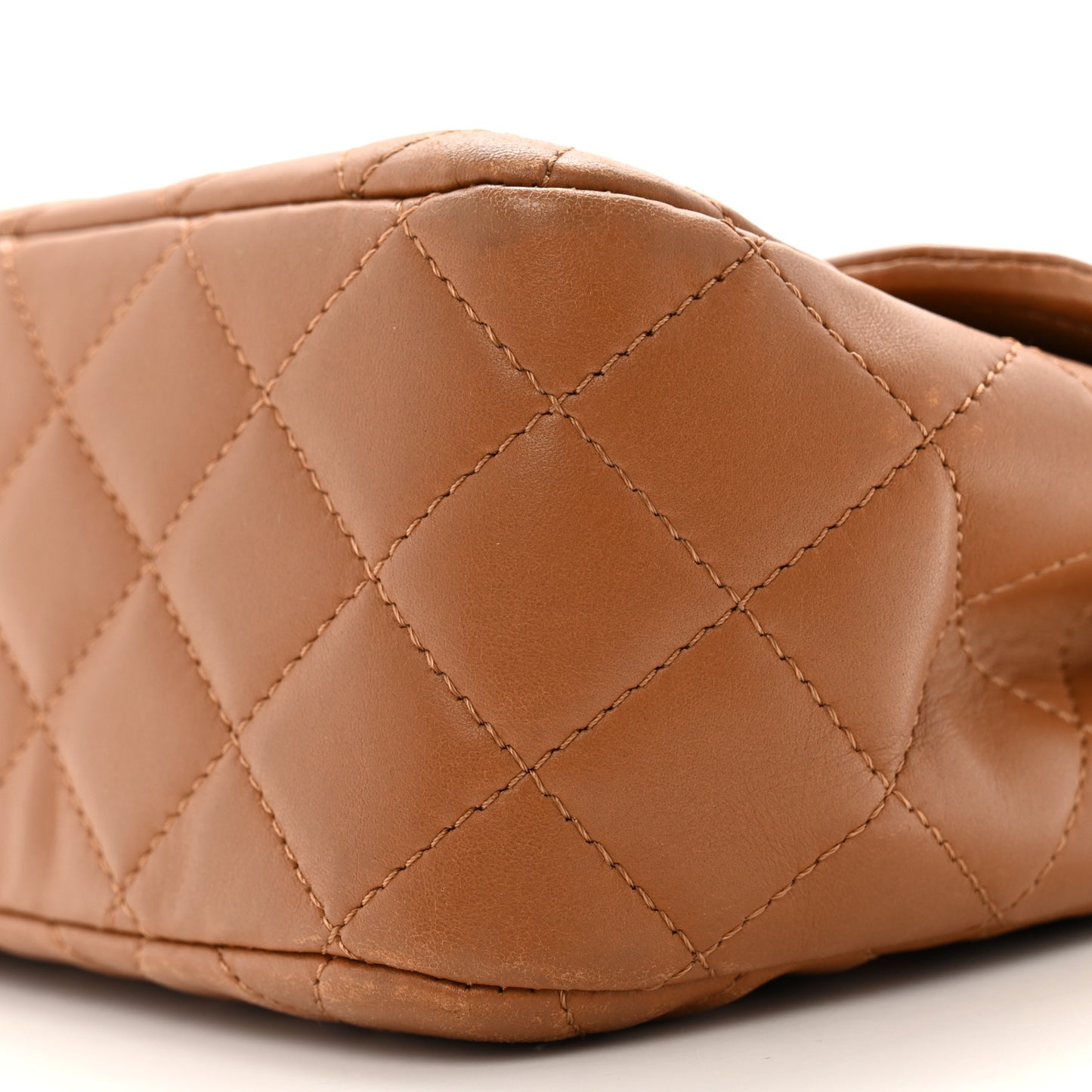 Lambskin Quilted Elementary Chic Flap Brown