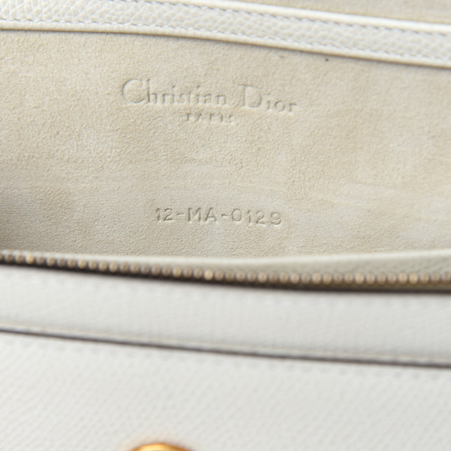 Christian Dior Grained Calfskin Saddle Chain Pouch Off White 10 of 11
