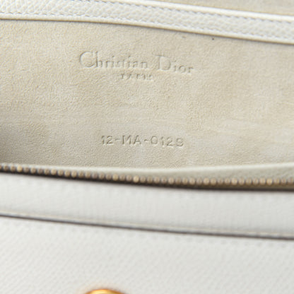 Christian Dior Grained Calfskin Saddle Chain Pouch Off White 10 of 11