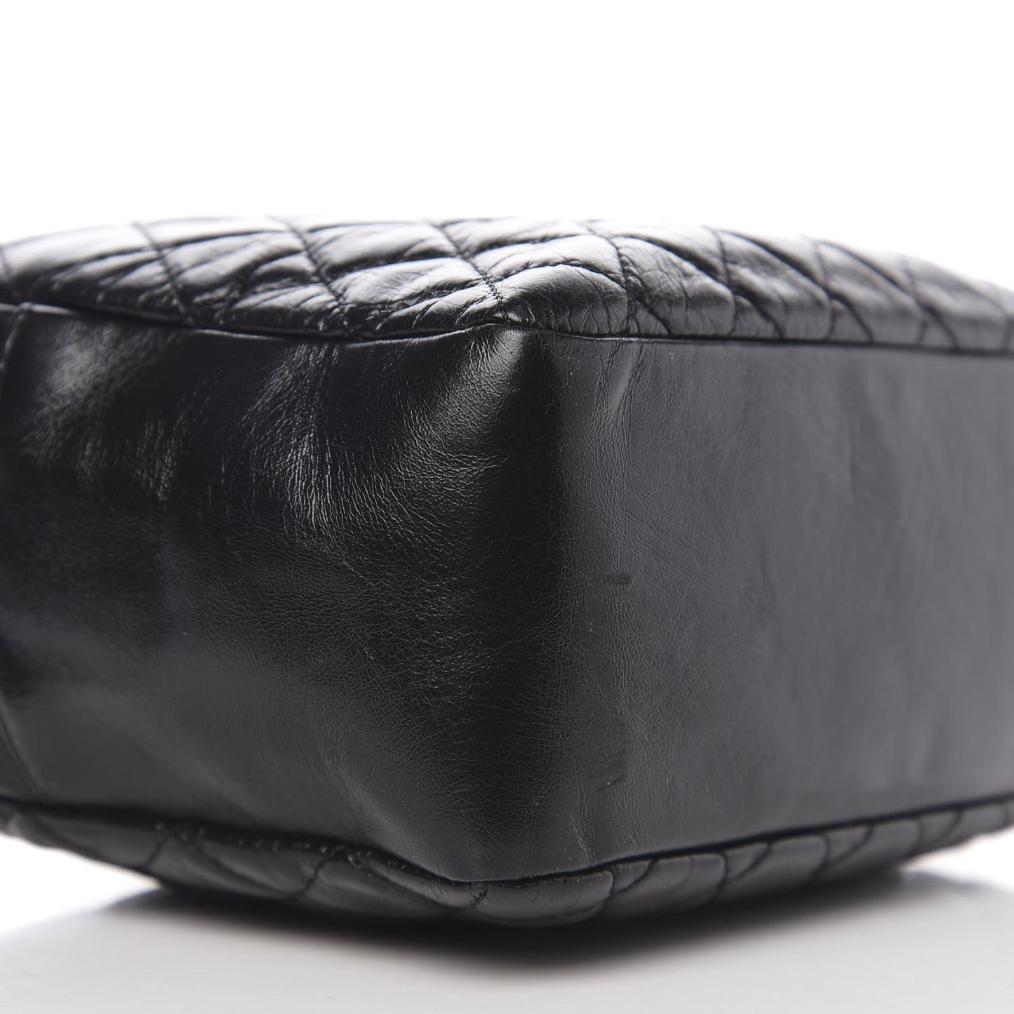 Calfskin Quilted CC Camera Case Black