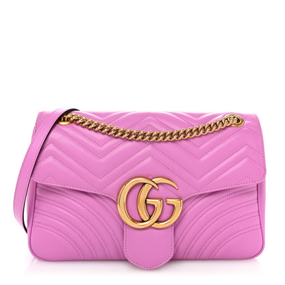 Gucci Calfskin Matelasse Medium GG Marmont Shoulder Bag Candy Mousse 1 of 11