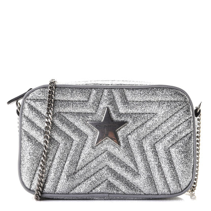 Stella McCartney Glitter Star Patch Shoulder Bag Silver 1 of 10
