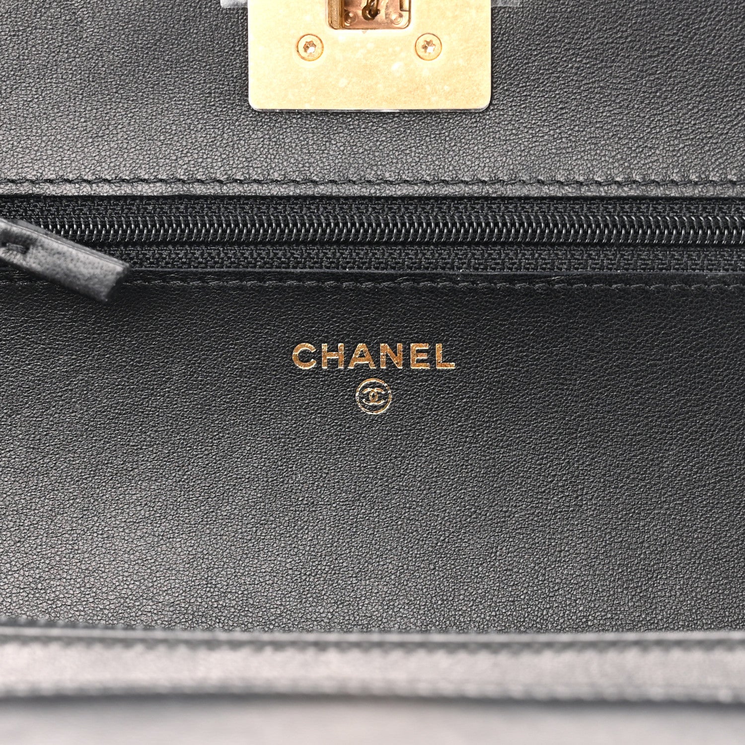 Chanel Lambskin Pyramid Wallet On Chain WOC Black 6 of 11