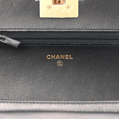 Chanel Lambskin Pyramid Wallet On Chain WOC Black 6 of 11
