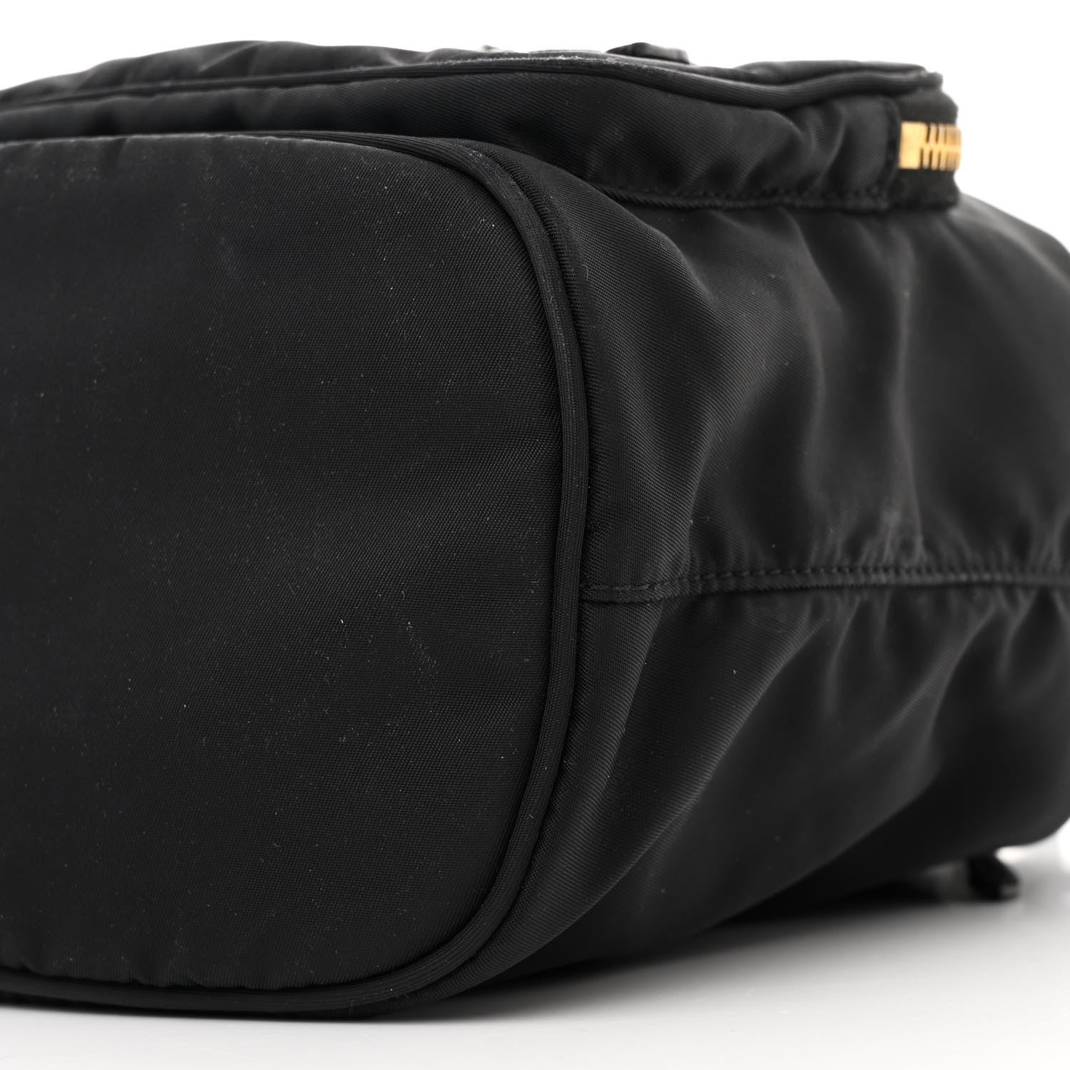 Prada Saffiano Tessuto Nylon Mini Bucket Crossbody Bag Black 9 of 9