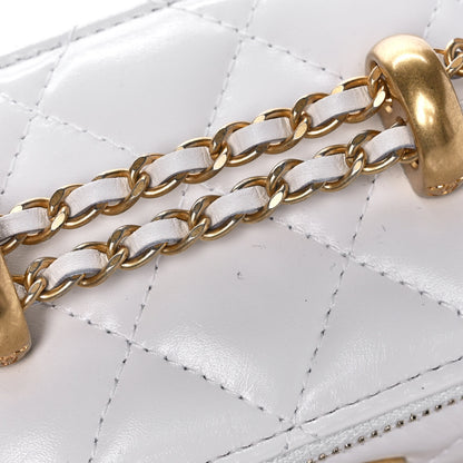 Chanel Calfskin Quilted Mini Perfect Fit Vanity Case With Chain White 12 of 15