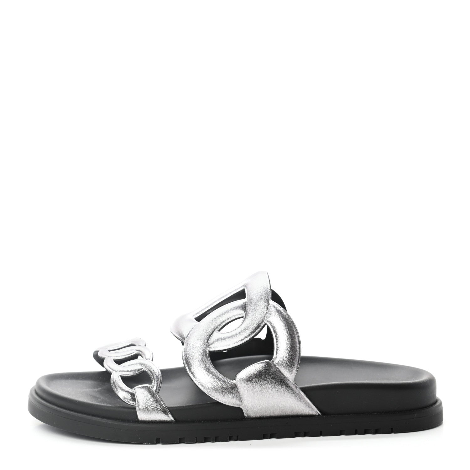 Hermes Nappa Extra Sandals 37.5 Gris Argent 1 of 8