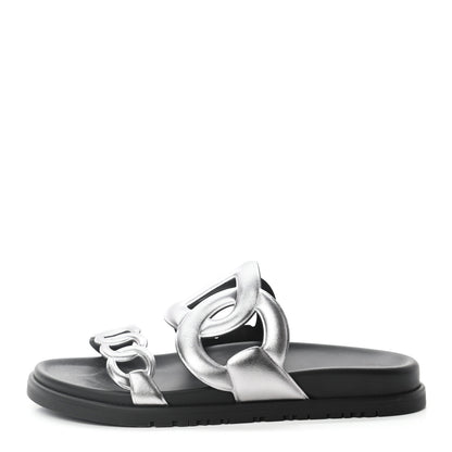 Hermes Nappa Extra Sandals 37.5 Gris Argent 1 of 8