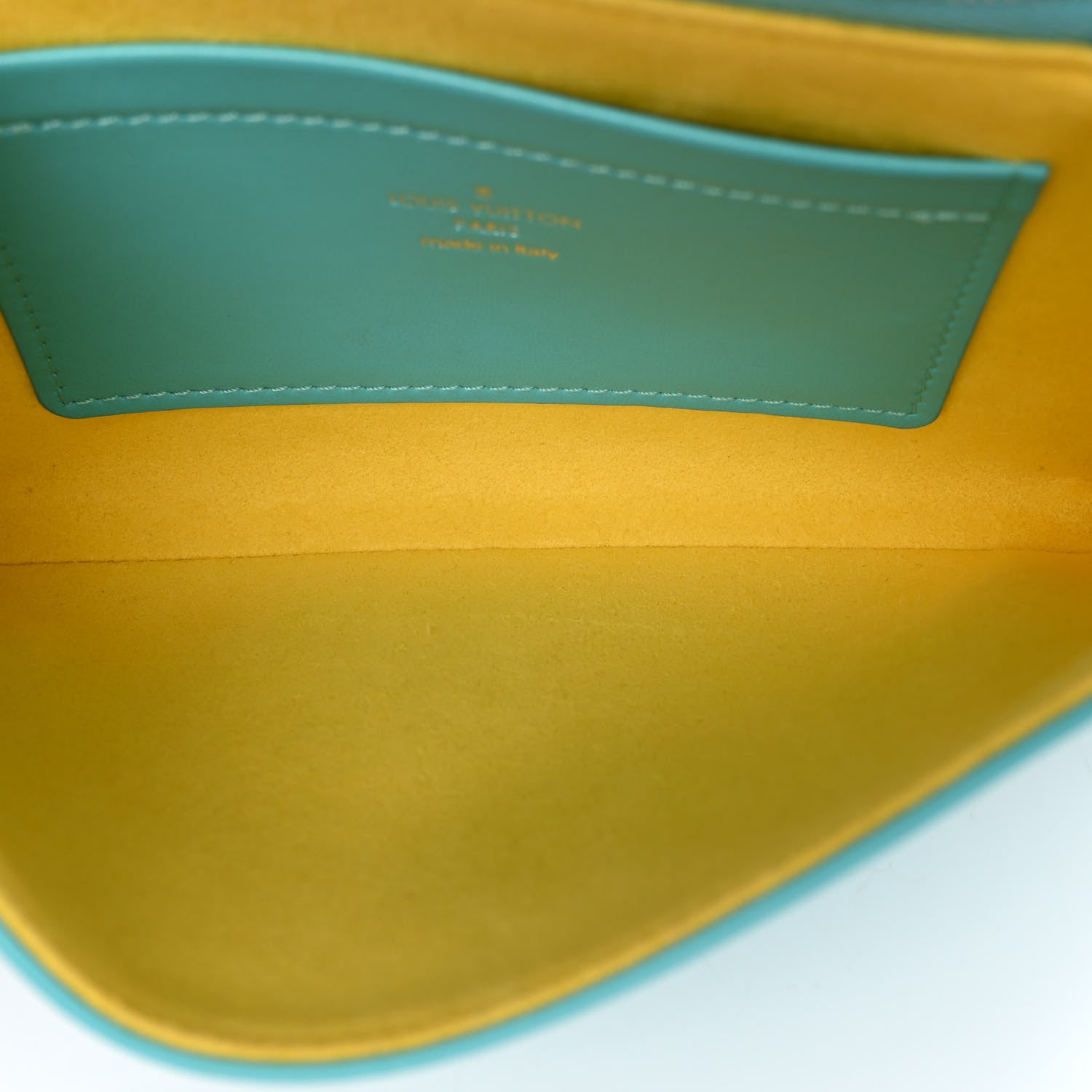 Louis Vuitton Lambskin Embossed Monogram Vuittamins Pochette Coussin Menthe Jaune 6 of 11