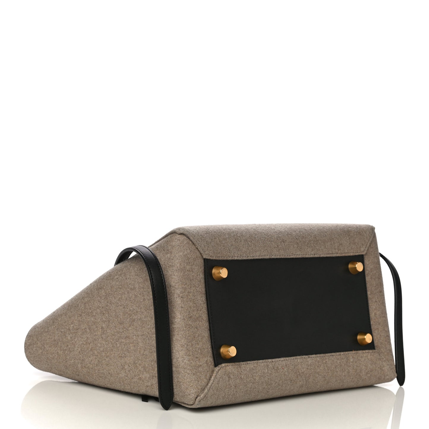 Felt Smooth Calfskin Mini Belt Bag Beige