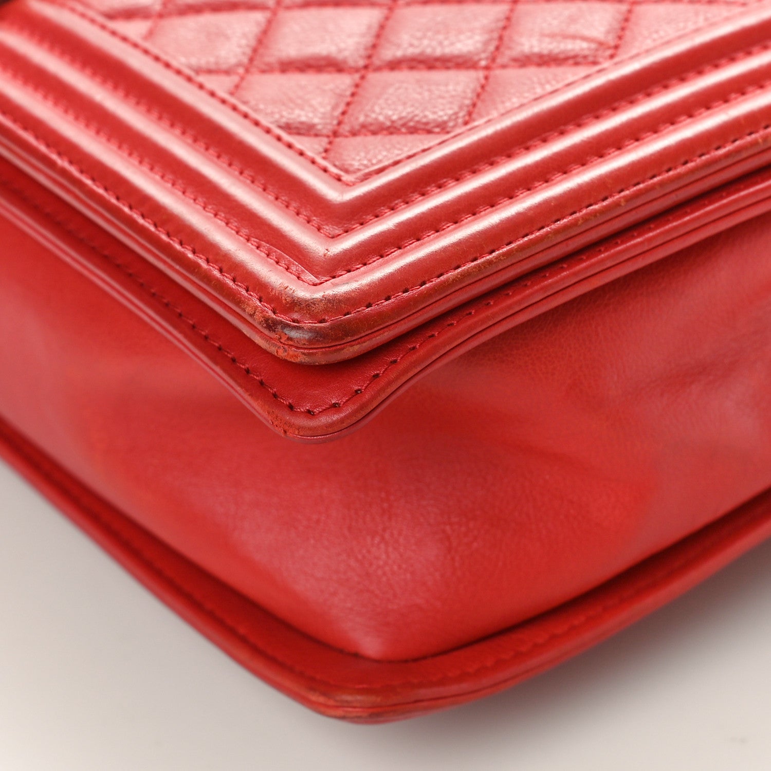 Chanel Calfskin Quilted Large Boy Flap Dark Red 10 of 13