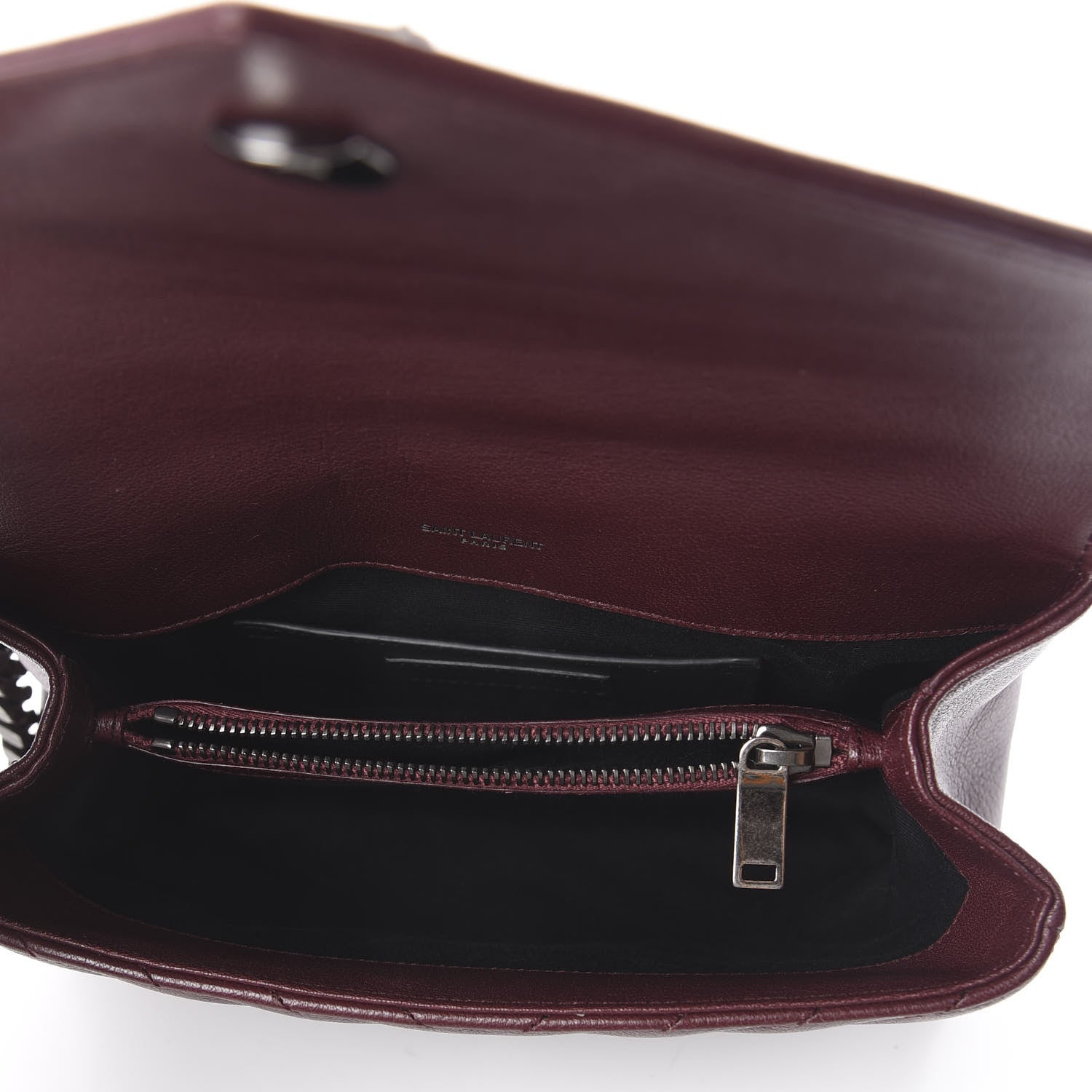 Saint Laurent Sheepskin Matelasse Chevron Monogram Medium College Bag Rouge Legion 4 of 9