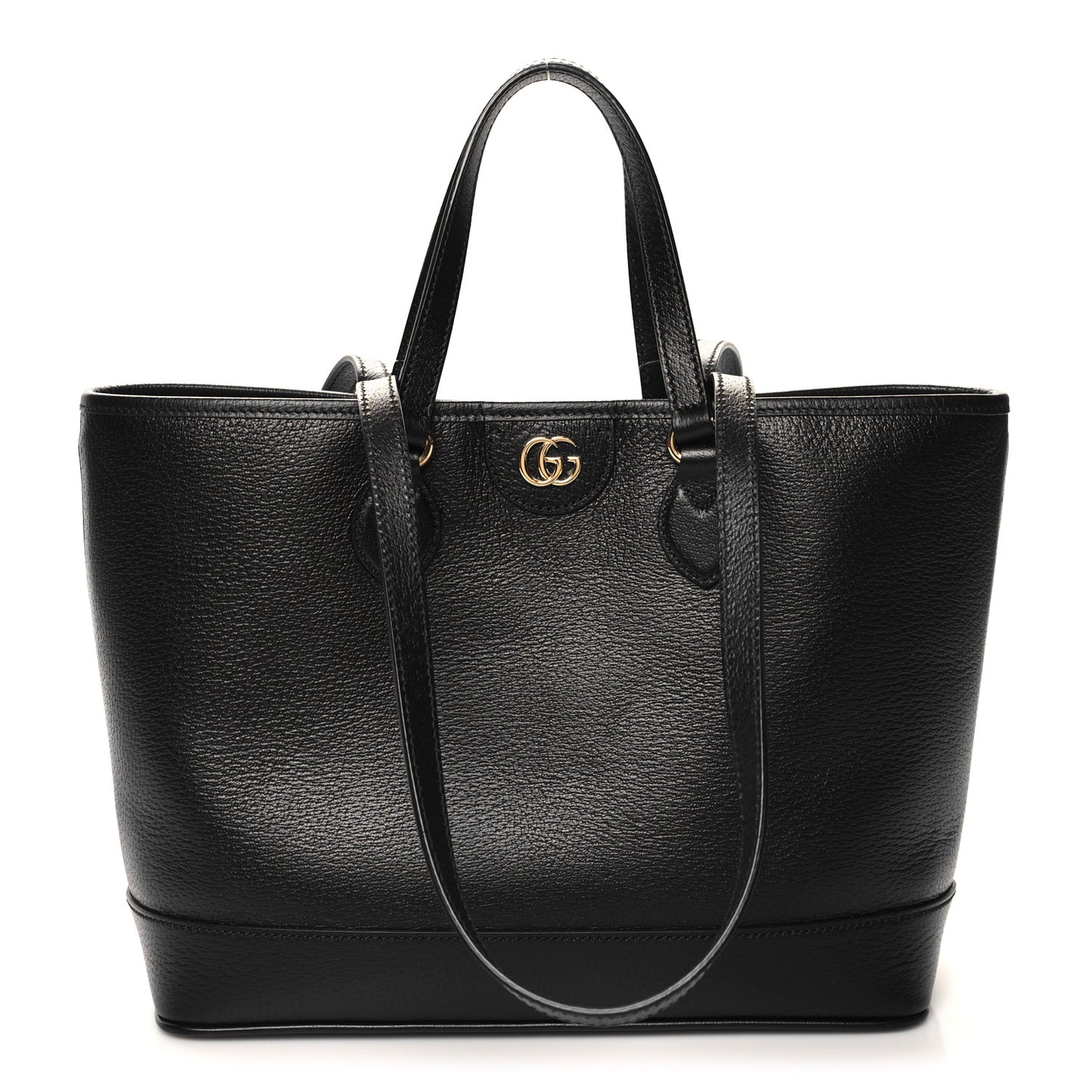 Textured Dollar Calfskin Small Ophidia Shoulder Tote Bag Black