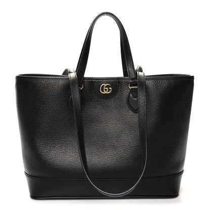 Gucci Textured Dollar Calfskin Small Ophidia Shoulder Tote Bag Black 1 of 10