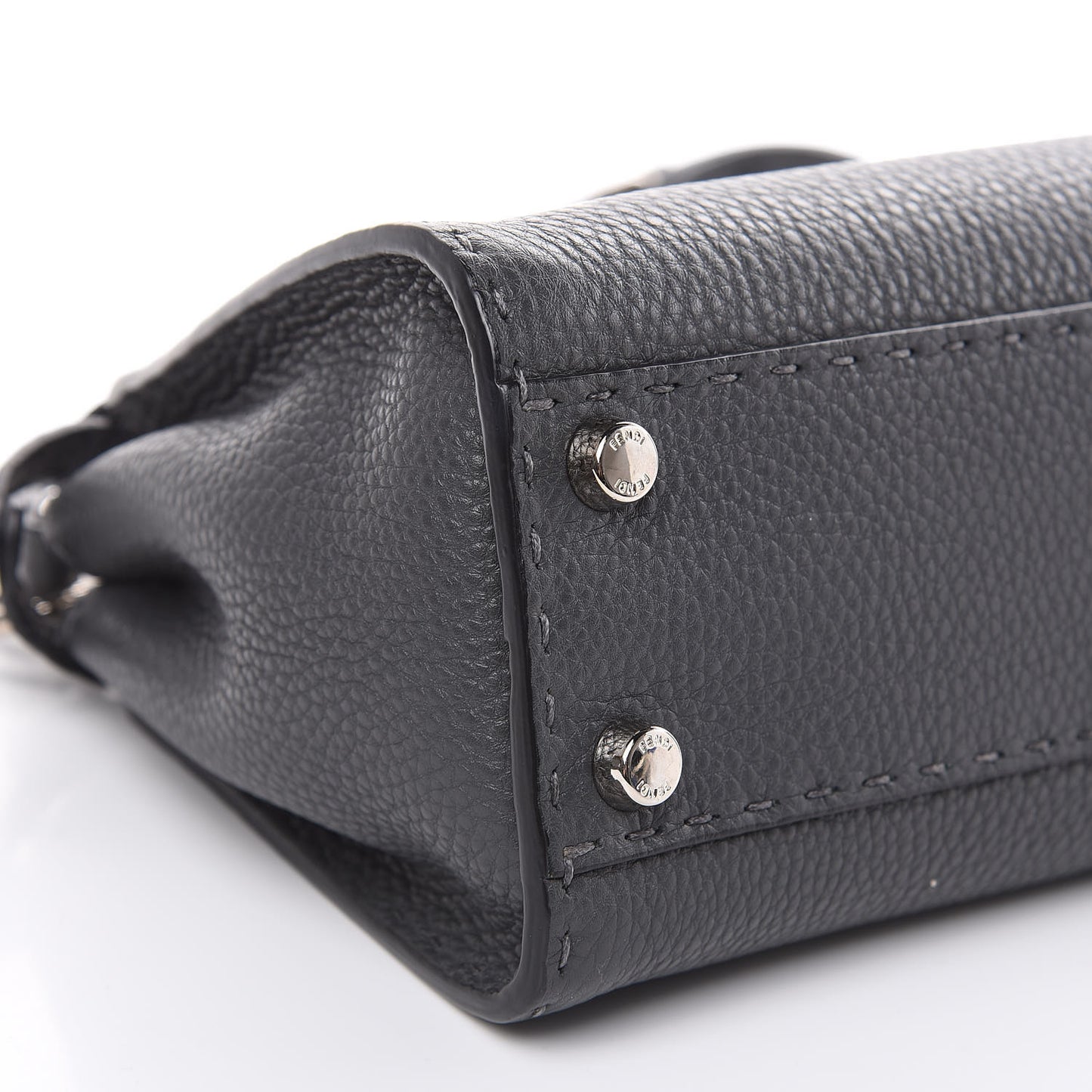 Cuoio Romano Selleria Bi-Color Mini Peekaboo Iconic Satchel Asfalto Latte