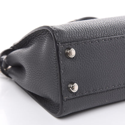 Fendi Cuoio Romano Selleria Bi-Color Mini Peekaboo Iconic Satchel Asfalto Latte 9 of 11