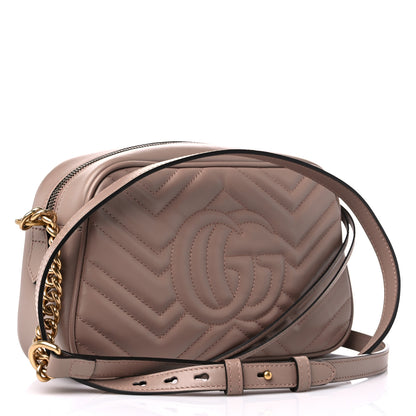 Gucci Calfskin Matelasse Small GG Marmont Chain Shoulder Bag Porcelain Rose 3 of 10