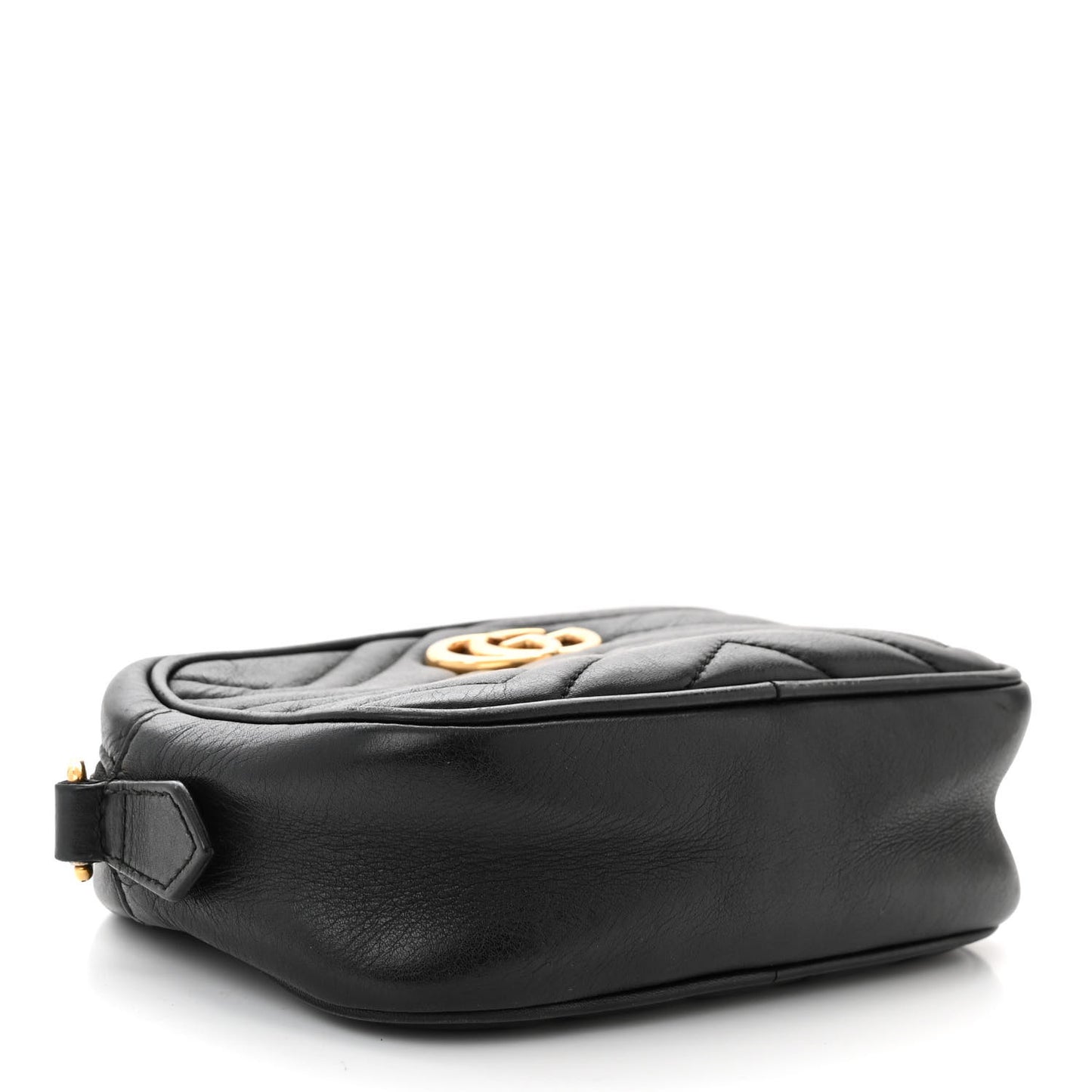 Calfskin Matelasse Mini GG Marmont Chain Shoulder Bag Black