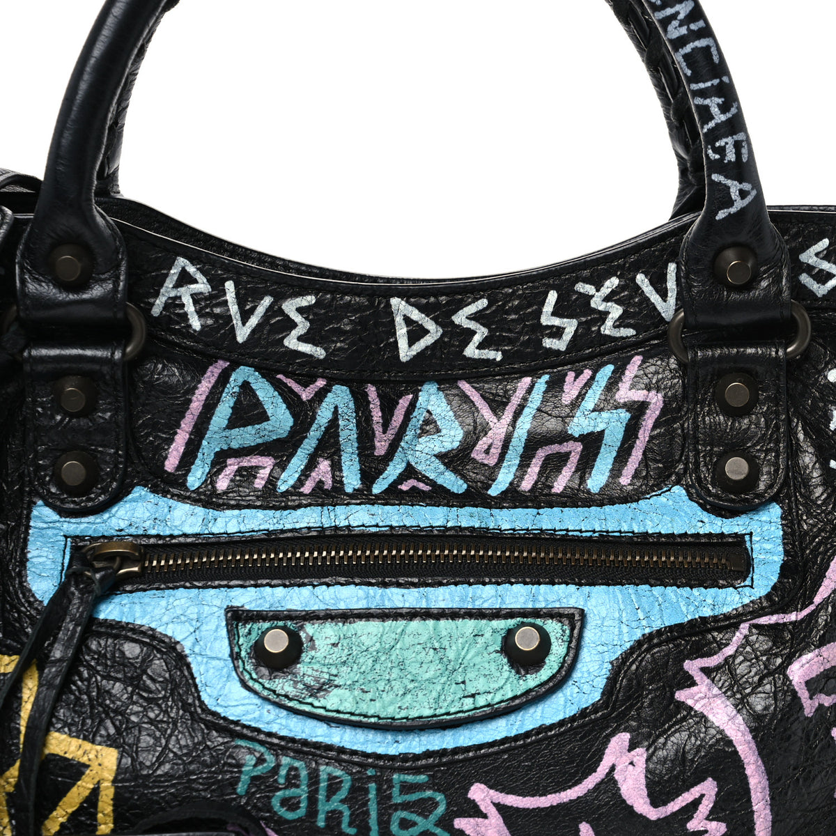Agneau Graffiti All Over Classic Hardware City Black Multicolor