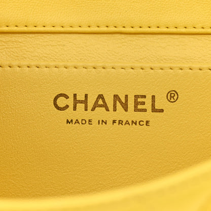 Chanel Lambskin Quilted Clutch with Chain Flap Yellow 6 of 11