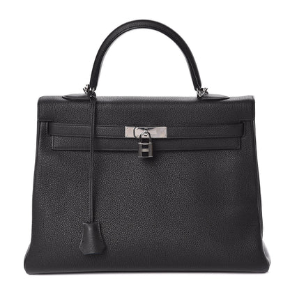Hermes Togo Verso Kelly Retourne 35 Black Bleu Agate 1 of 15