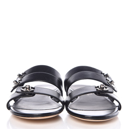 Chanel Calfskin CC Turnlock Mule Sandals 36 Black 2 of 10