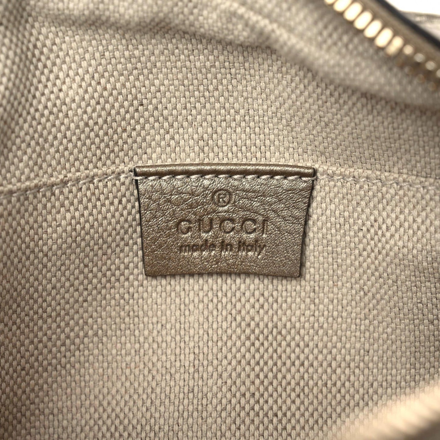 Metallic Pebbled Calfskin Small Soho Disco Bag Golden Beige