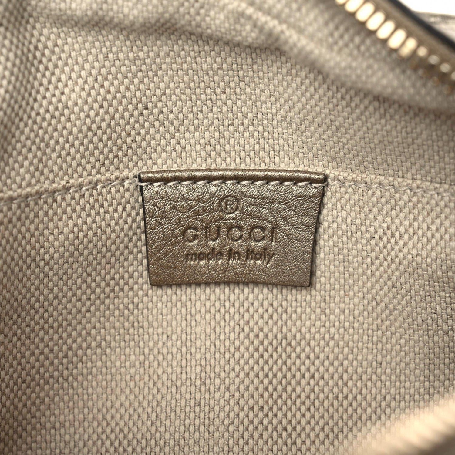 Gucci Metallic Pebbled Calfskin Small Soho Disco Bag Golden Beige 5 of 12