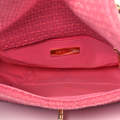 Chanel Metallic Tweed Quilted Medium Chanel 19 Flap Pink 5 of 9