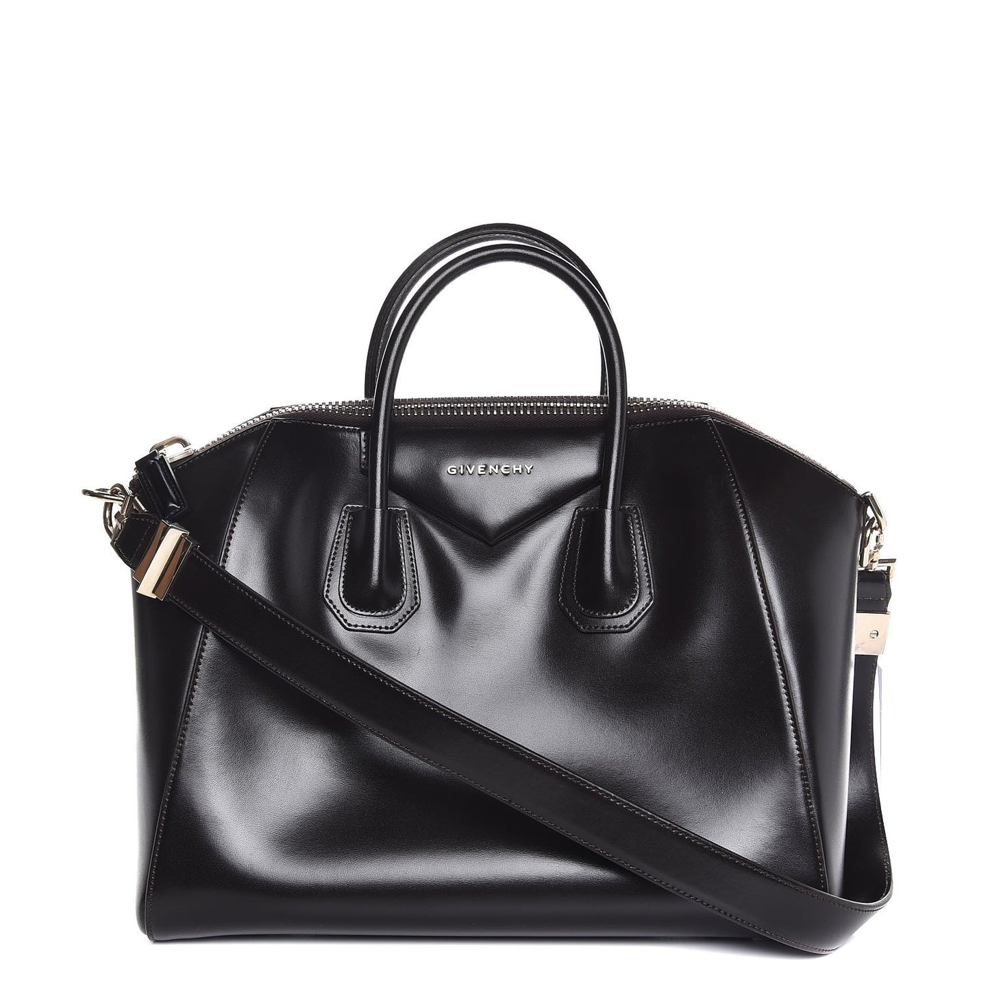 Shiny Lord Calfskin Medium Antigona Brown