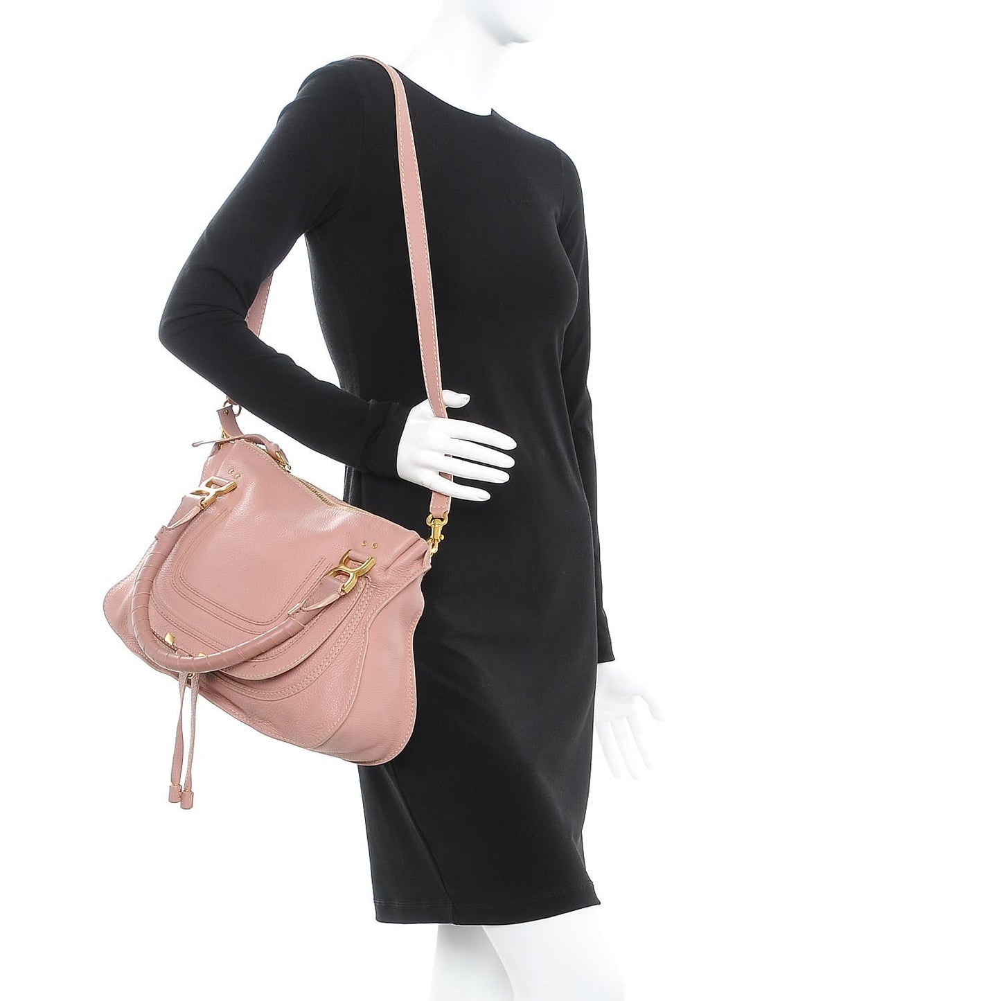 Calfskin Medium Marcie Satchel Anemone Pink