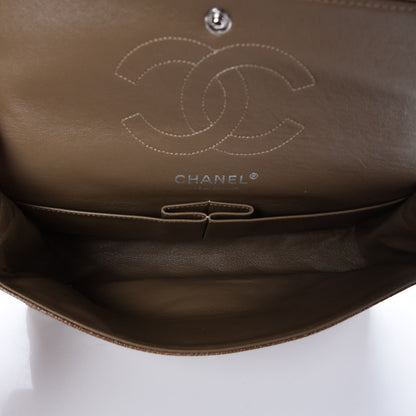 Chanel Crinkled Patent Quilted Medium Double Flap Beige 6 of 9