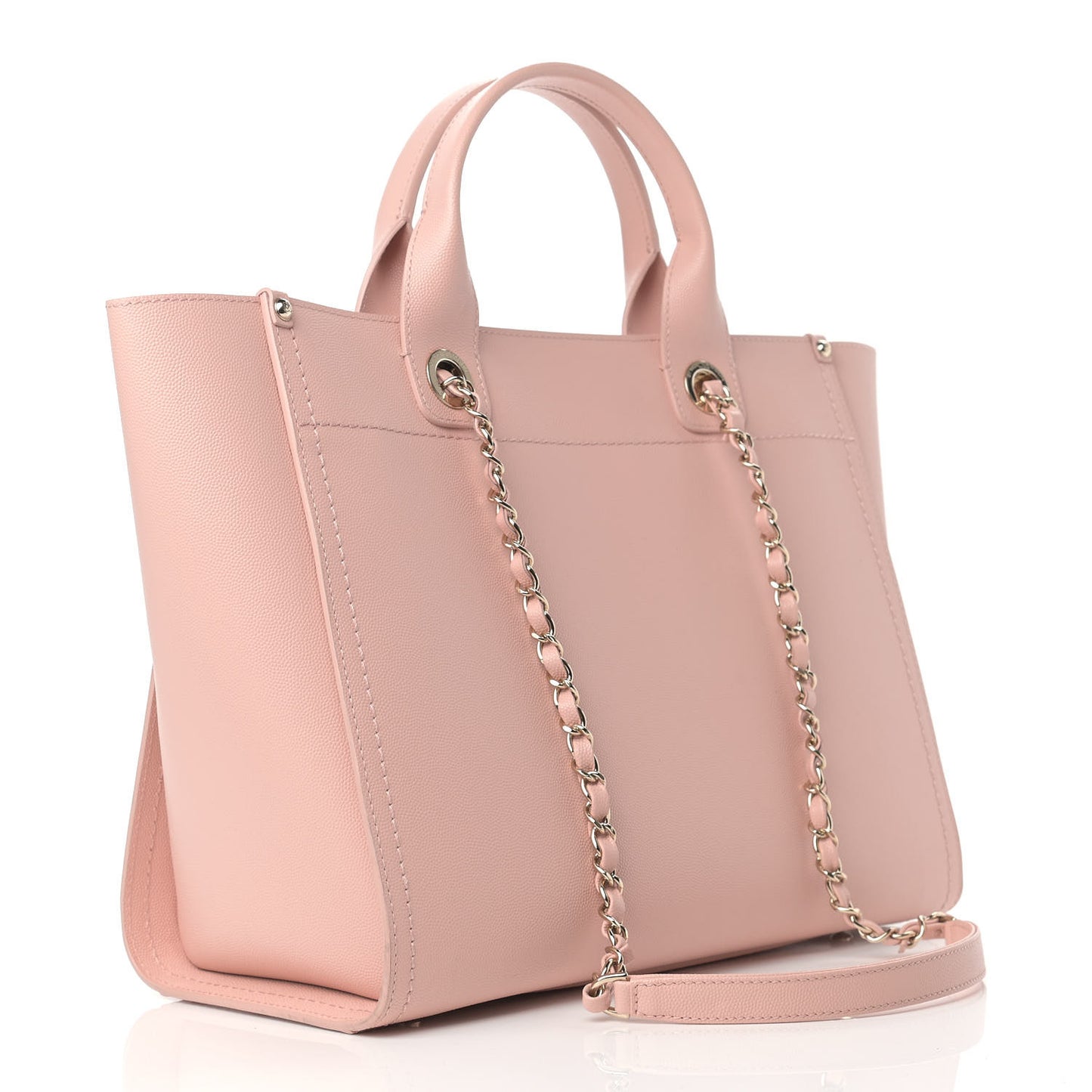 Caviar Small Studded Deauville Tote Light Pink