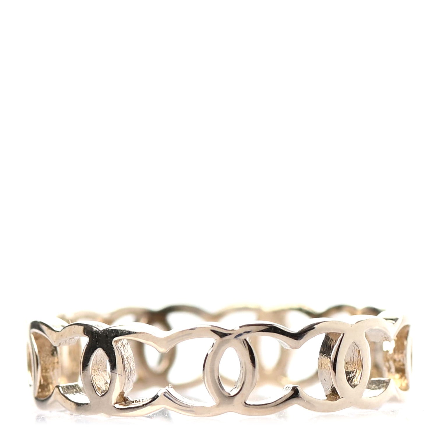 Chanel Metal CC Ring 54 6.75 Gold 1 of 4