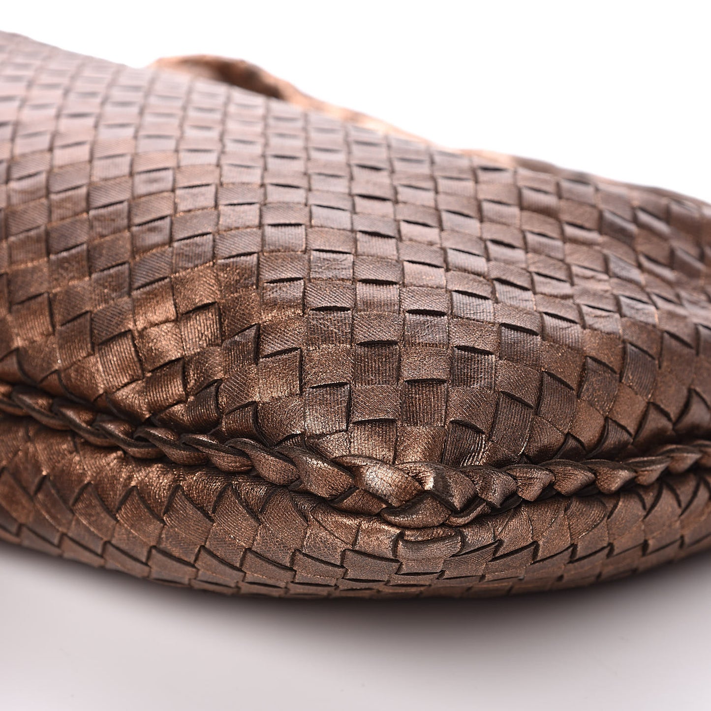 Metallic Nappa Intrecciato Medium Veneta Hobo Copper