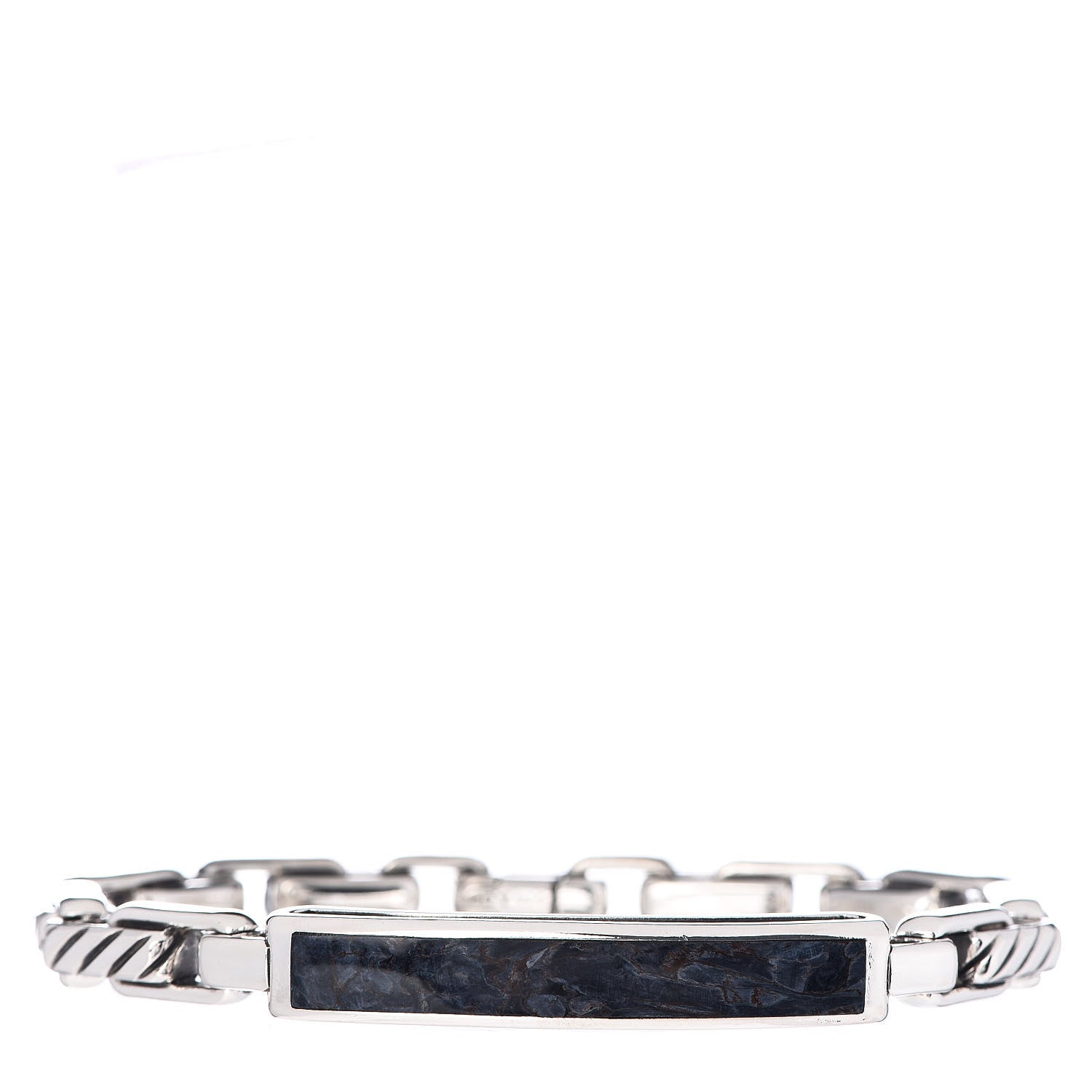 David Yurman Sterling Silver Pietersite Mens Modern Cable ID Bracelet 1 of 5