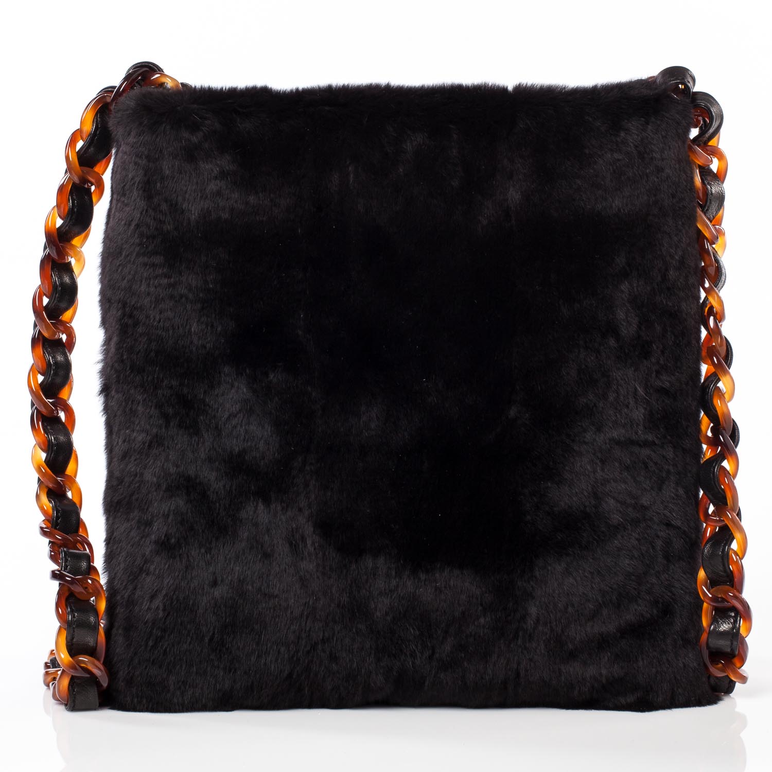 Chanel Orylag Rabbit Fur Messenger Bag Black 3 of 8