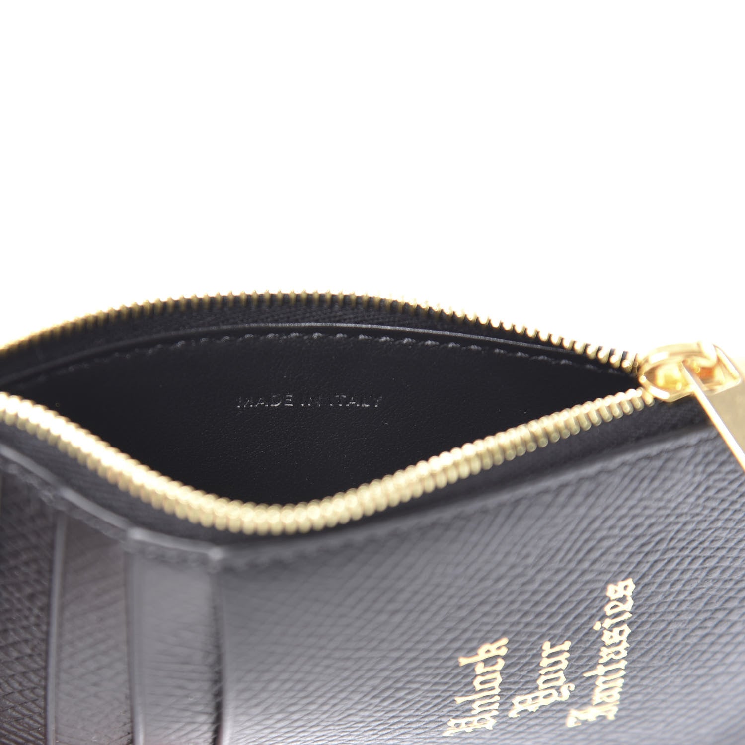 Celine Grained Calfskin Unlock Your Fantasies Zipped Card Holder Black 8 of 9