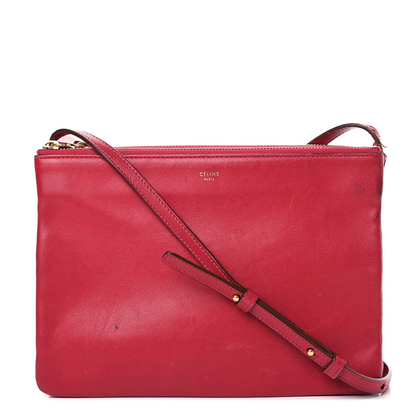 Lambskin Large Trio Crossbody Bag Red