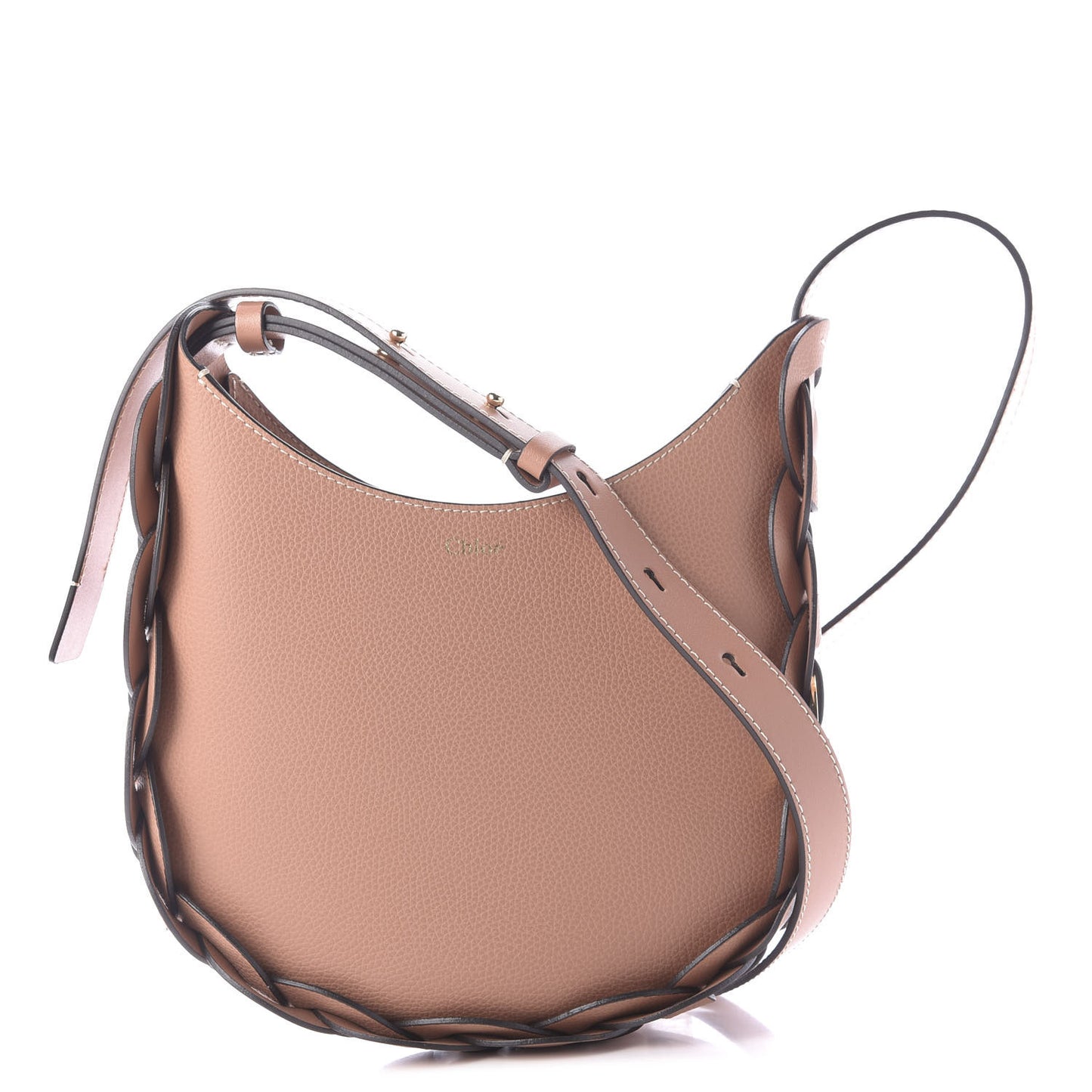 Small Grain Smooth Calfskin Small Darryl Hobo Muted Brown