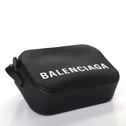 Balenciaga Signature Grained Calfskin Logo XS Ville Camera Bag Black White 3 of 4
