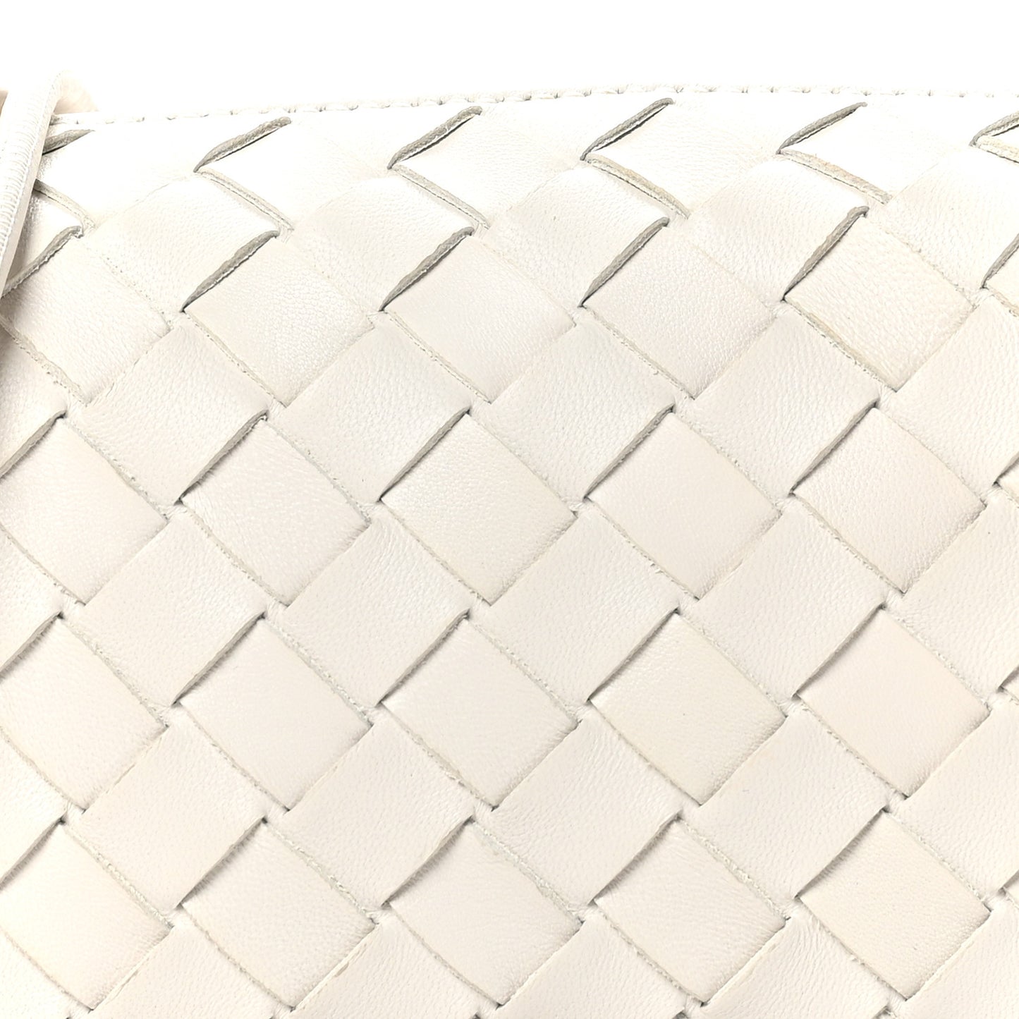 Nappa Intrecciato Mini Loop Camera Bag White