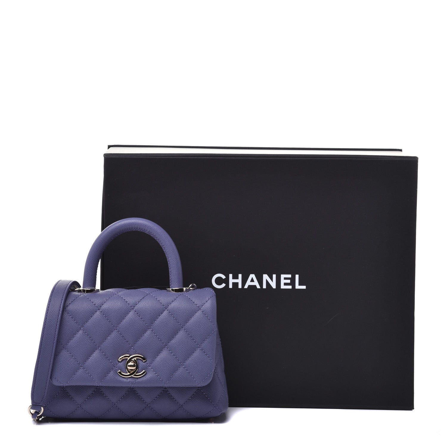Chanel Caviar Quilted Extra Mini Coco Handle Flap Purple 9 of 9