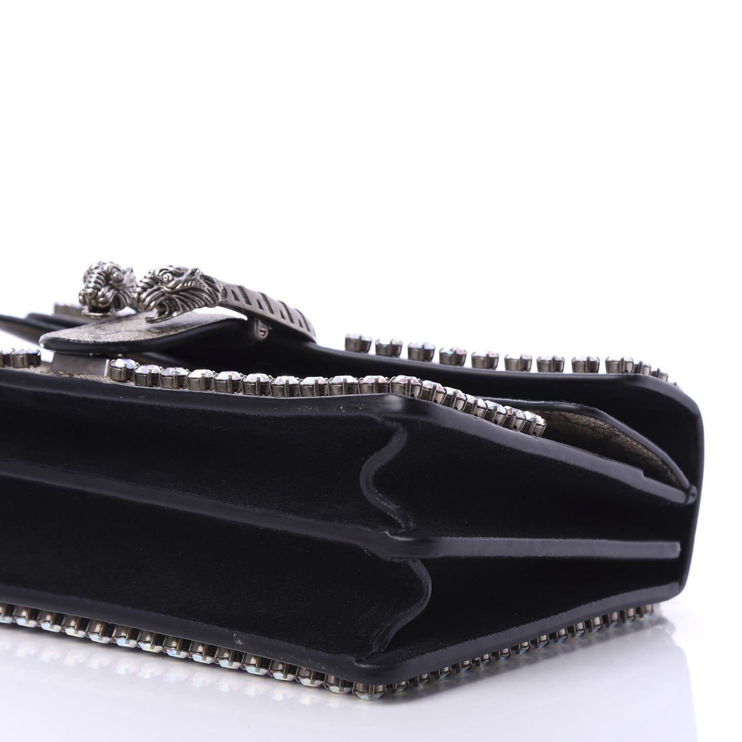 GG Supreme Monogram Crystal Small Dionysus Shoulder Bag Black
