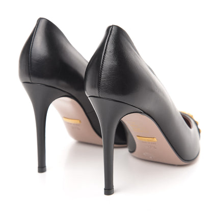 Gucci Nappa Studded Glow Light Pumps 37.5 Black 4 of 8