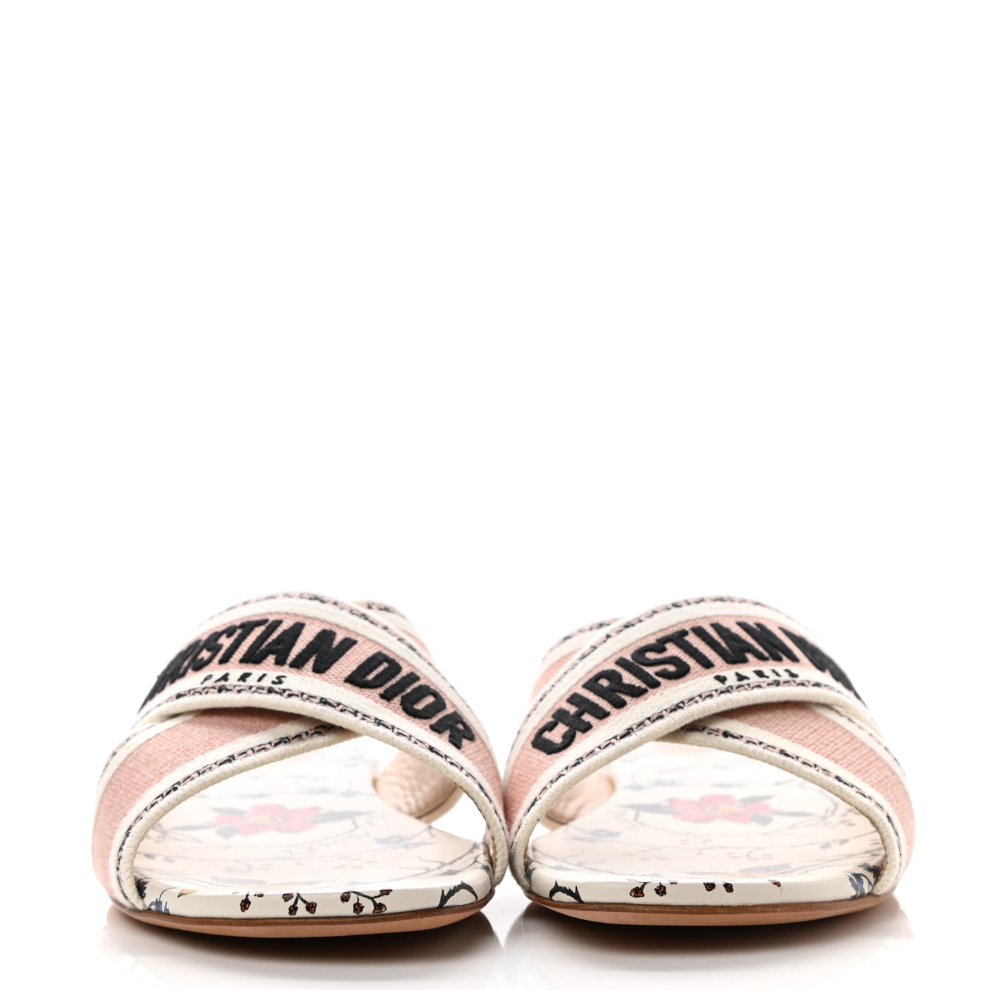 Canvas Rose Mutabilis Embroidered Dway Criss Cross Slide Sandals 40 Multicolor